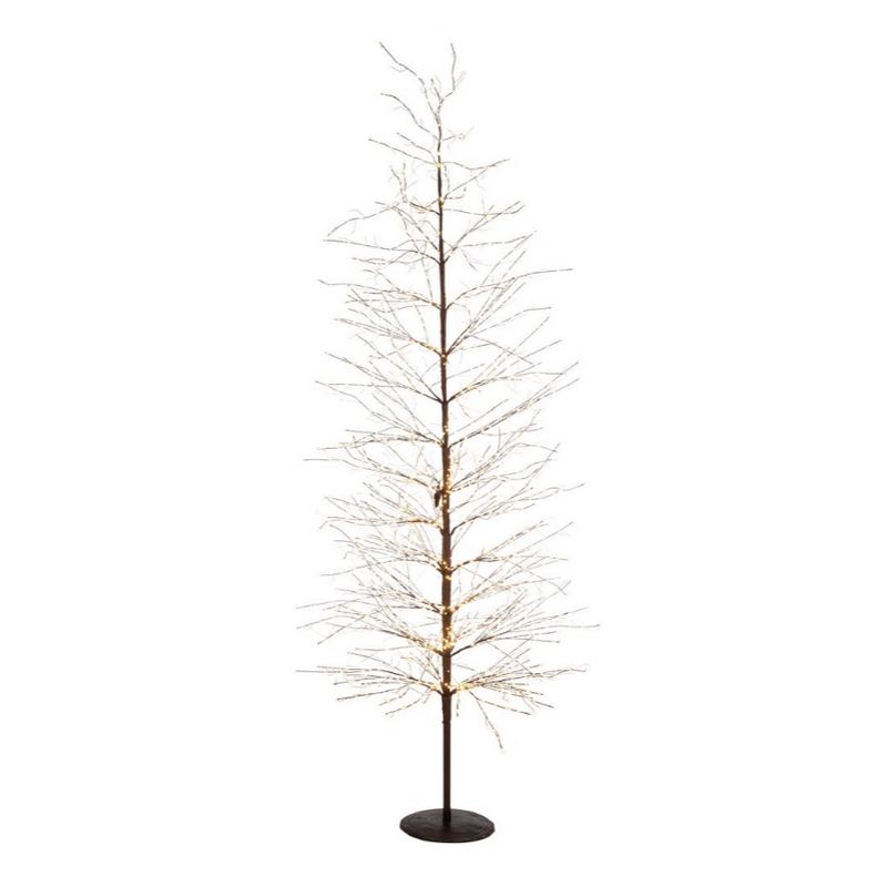 Albero di Natale con luci incorporate di colore marrone con 2700 microled e alto 240 cm